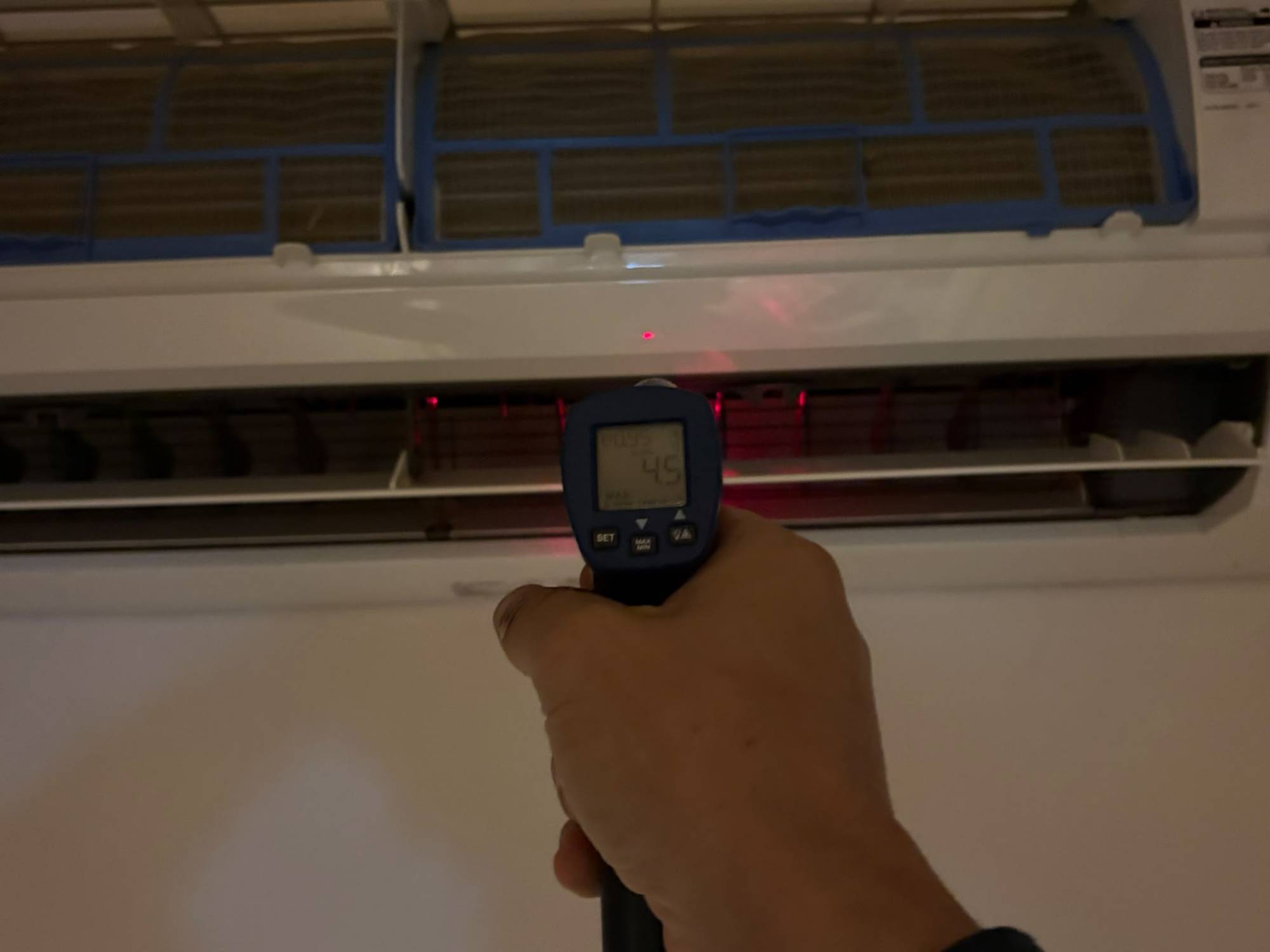 Mesure de la température de soufflage d'une climatisation